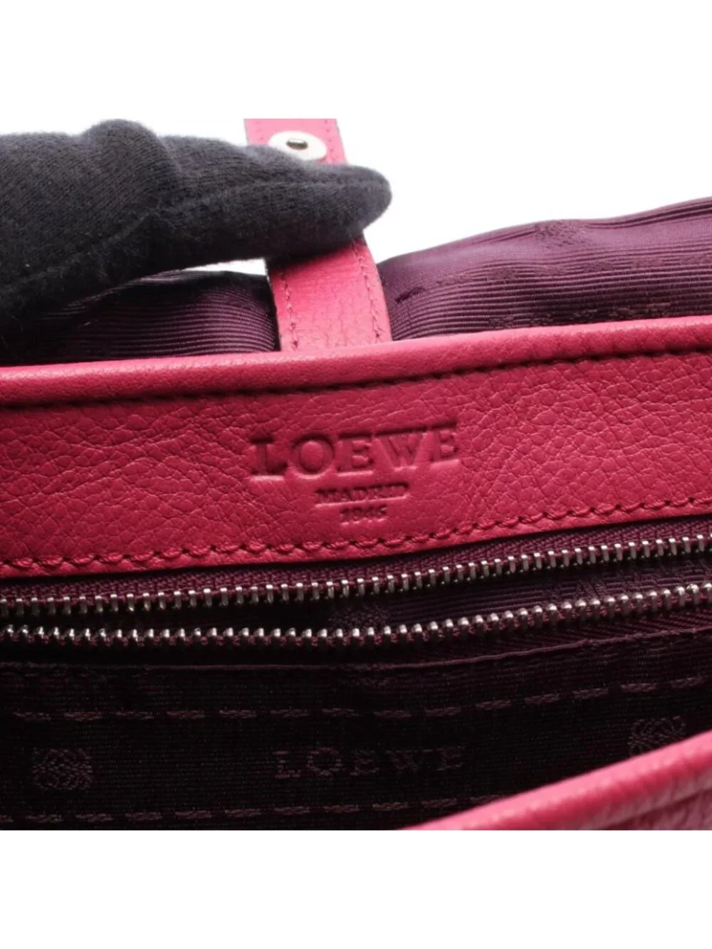Loewe Shoulder Bag Heritage Satchel Pink Leather